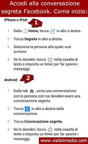 accedi conversazione segreta facebook