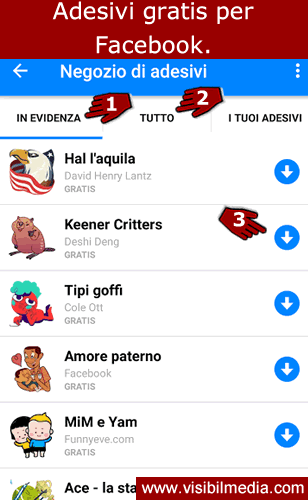 Adesivi Gratis Per Facebook Messenger Visibilmedia