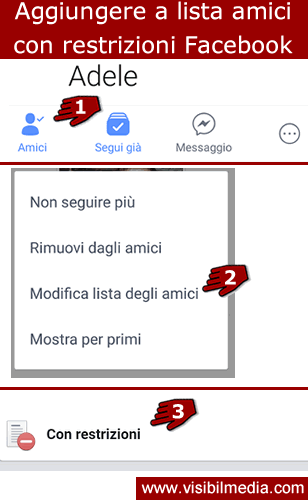 amici con restrizioni facebook