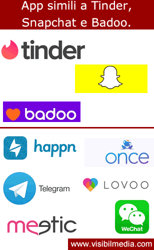 app simili a tinder, snapchat e badoo