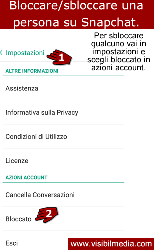 bloccare persona snapchat