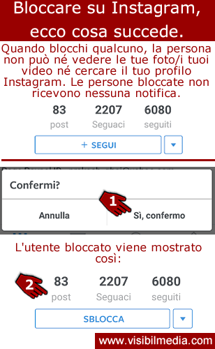 bloccare su instagram cosa succede