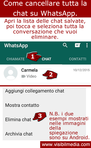 cancellare chat whatsapp