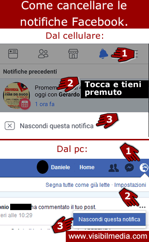 cancellare notifiche facebook