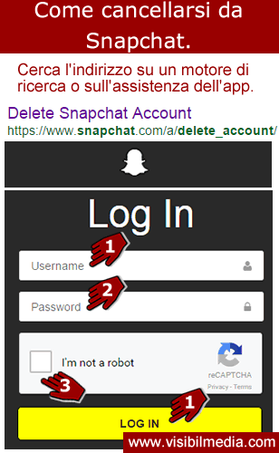 cancellarsi da snapchat
