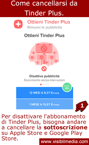 cancellarsi da tinder plus