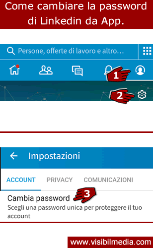 rcome cambiare password linkedin