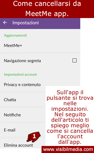 come cancellarsi da meetme