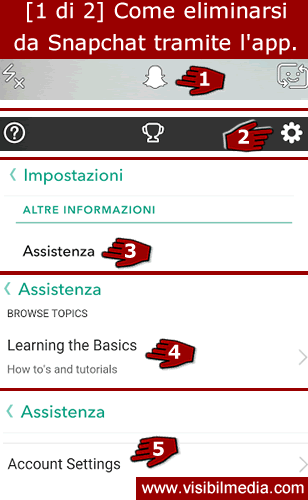come eliminarsi da snapchat