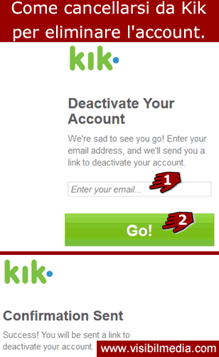 elimina account kik