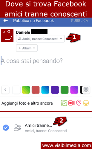 facebook amici tranne conoscenti