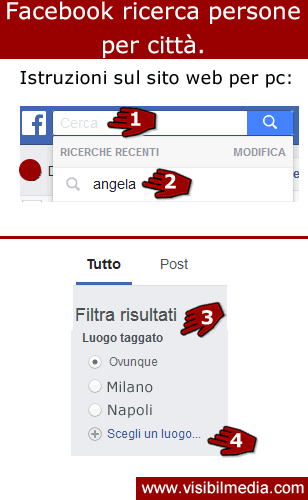facebook ricerca persone per città