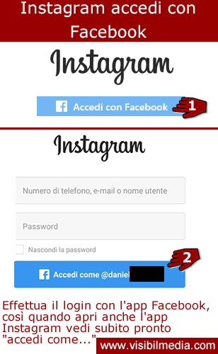 Instagram accedi con facebook visibilmedia Facebook accedi subito subito