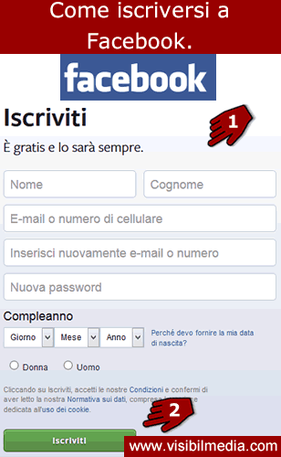 iscriversi a facebook