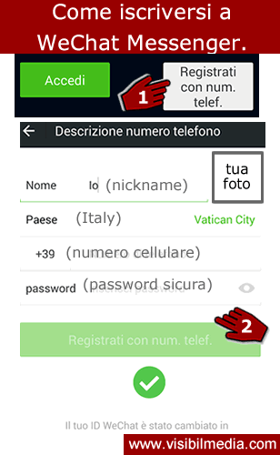 iscriversi a wechat