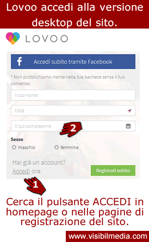lovoo accedi versione desktop