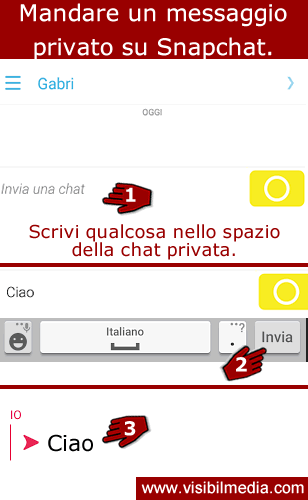 mandare messaggio su snapchat