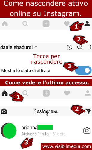 nascondere attivo online instagram