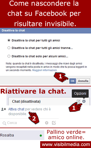 nascondere chat su facebook