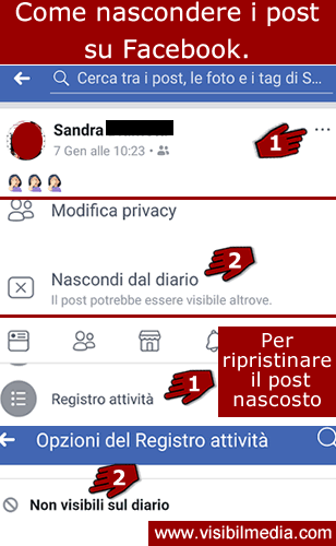 nascondere post facebook