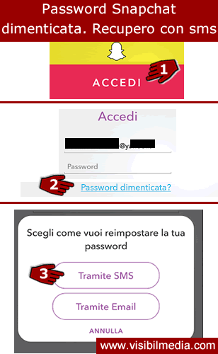 password snapchat dimenticata