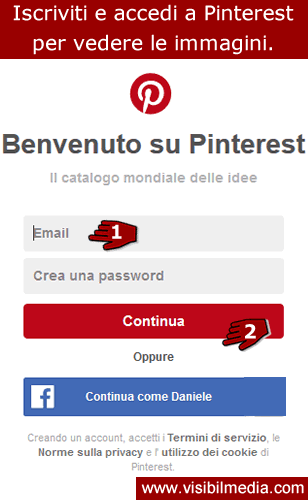 pinterest accedi