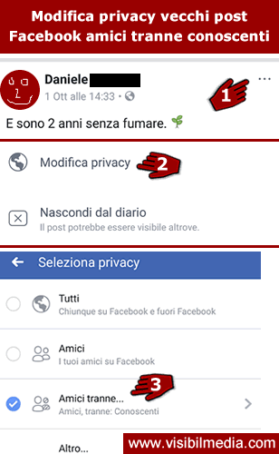 privacy amici facebook tranne conoscenti