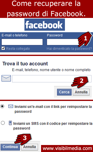 recuperare password facebook