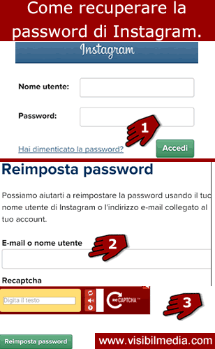 recuperare password instagram