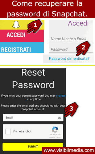 recuperare password snapchat