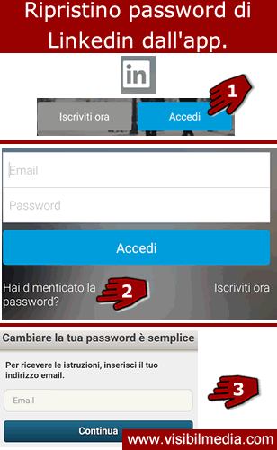 ripristino linkedin password