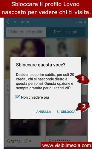 sbloccare profilo lovoo nascosto