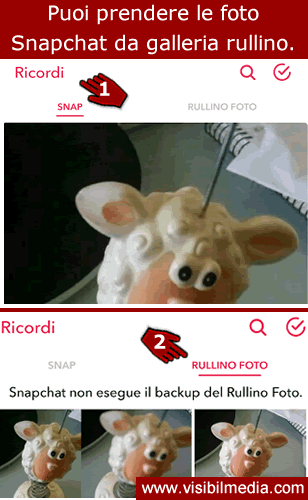 snapchat foto da galleria rullino