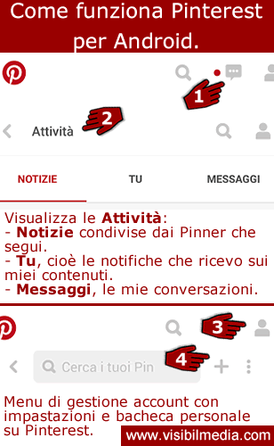 usare pinterest android